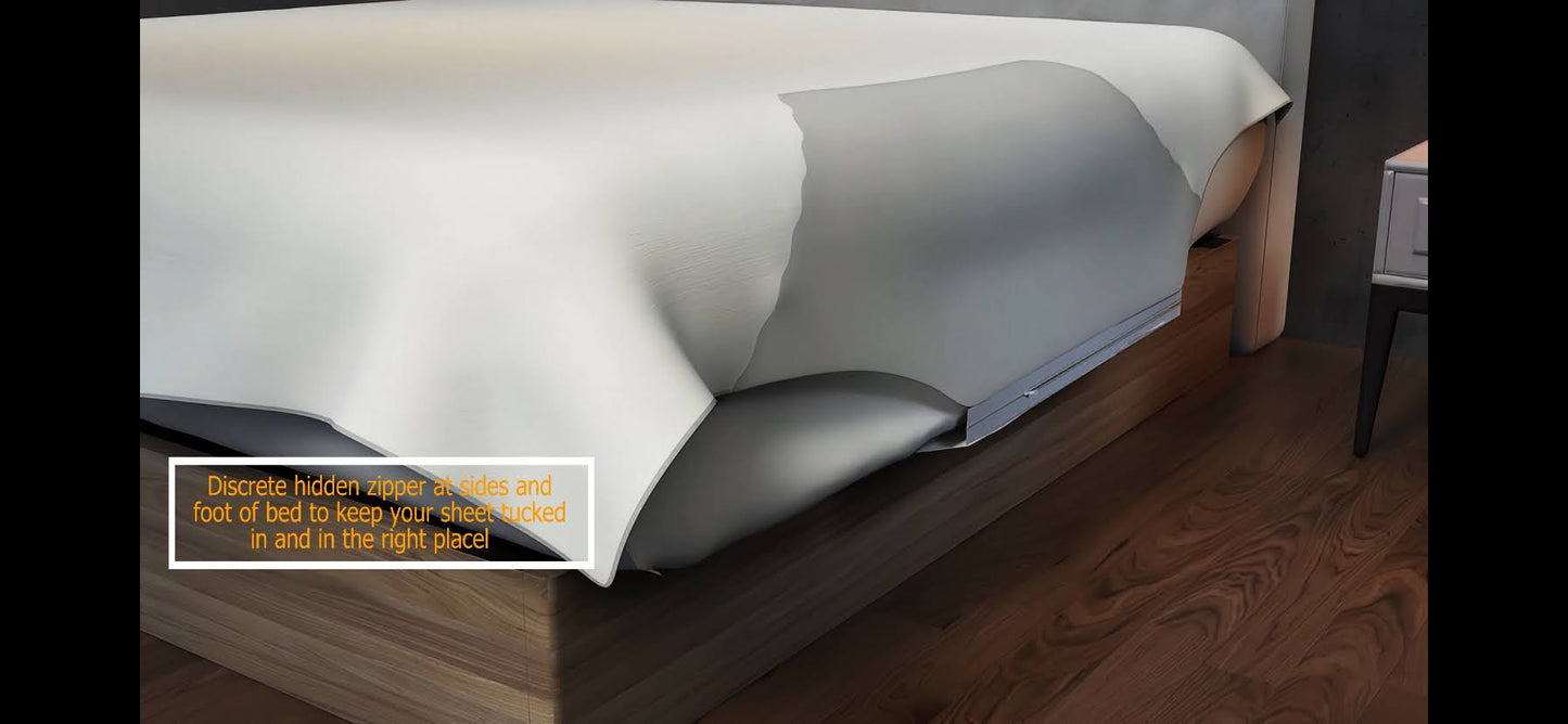 King Size White Fitted Flat Sheet Set